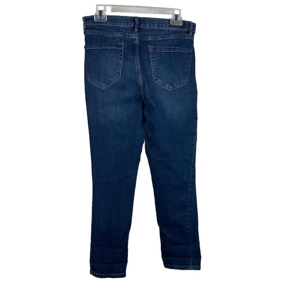 Nicole Miller Soho High Rise Skinny Crop Jeans Womens 10 Distressed Blue Denim - Picture 6 of 10